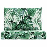 vidaXL Coussins de palette lot de 2 motif de feuilles tissu