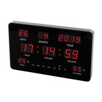 Perel Horloge murale à LED 37 8x25 8 cm Noir