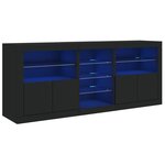 vidaXL Buffet avec lumières LED noir 181 5x37x67 cm
