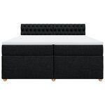 vidaXL Sommier à lattes de lit avec matelas Noir 200x200 cm Tissu