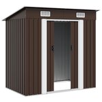 vidaXL Abri de stockage pour jardin Marron 194x121x181 cm Acier