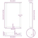vidaXL Pieds de table de bar en U 2 pièces Acier naturel 60 x (90-91) cm Acier