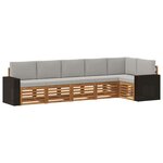 vidaXL Ensemble de canapé d'angle 6 Pièces Naturel et gris clair