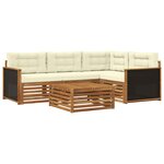 vidaXL Ensemble de canapés d'extérieur 5 pc Naturel et Crème Polyester