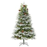vidaXL Sapin de Noël pré-éclairé et pommes de pin vert 225cm PVC et PE