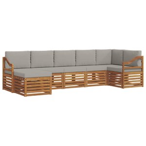vidaXL Ensemble de canapés d'extérieur 7 pc Gris Naturel et Clair
