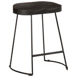 vidaXL Tabourets de bar lot de 2 noir 46x38x52 cm bois manguier massif