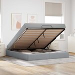 vidaXL Cadre de lit avec matelas avec matelas 2 Pièces Gris clair tissu