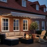 vidaXL Cadre de store manuel avec LEDs Blanc 3 5 x 2 5 m Aluminium