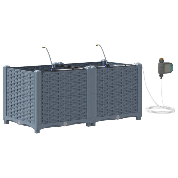 vidaXL Jardinières de jardin 1 pc Gris clair 80 x 40 x 37.5 cm