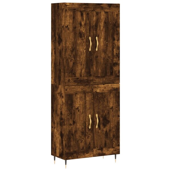 vidaXL Buffet haut Chêne fumé 69 5x34x180 cm Bois d'ingénierie