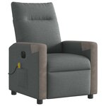 vidaXL Fauteuil inclinable de massage électrique gris foncé tissu