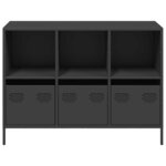 vidaXL Buffet noir 101 5x39x73 5 cm acier laminé à froid