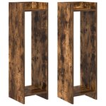 vidaXL Support de Plante 2 pièces Chêne fumé 30 x 30 x 100 cm