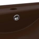 vidaXL Lavabo avec trou de robinet Marron foncé mat 60x46 cm Céramique