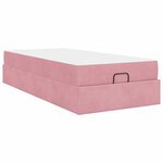 vidaXL Cadre de lit avec matelas Rose 90 x 190 cm Velours