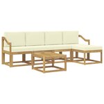 vidaXL Ensemble de canapés d'extérieur 6 pc Blanc et crème