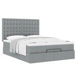 VidaXL Cadre de lit ottoman et matelas gris clair 140x190 cm tissu