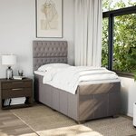 vidaXL Sommier à lattes de lit avec matelas Taupe 100x200 cm Tissu