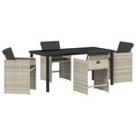 vidaXL Ensemble de salle à manger pour jardin Pliant 5 Pièces Gris clair