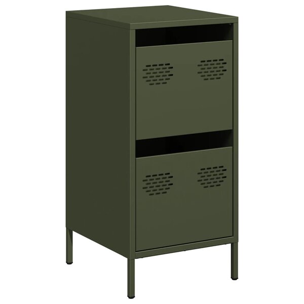 vidaXL Buffet vert olive 35x39x73 5 cm acier laminé à froid