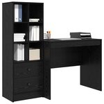 vidaXL Bureau avec rangement 2 Pièces Chêne noir Bois d'ingénierie