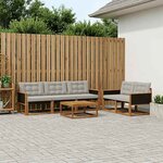 vidaXL Ensemble de canapés d'extérieur 6 Pièces Naturel et gris clair