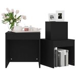 vidaXL Tables gigognes 3 Pièces Noir Aggloméré