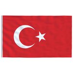 vidaXL Drapeau de la Turquie et mât 6 23 m Aluminium