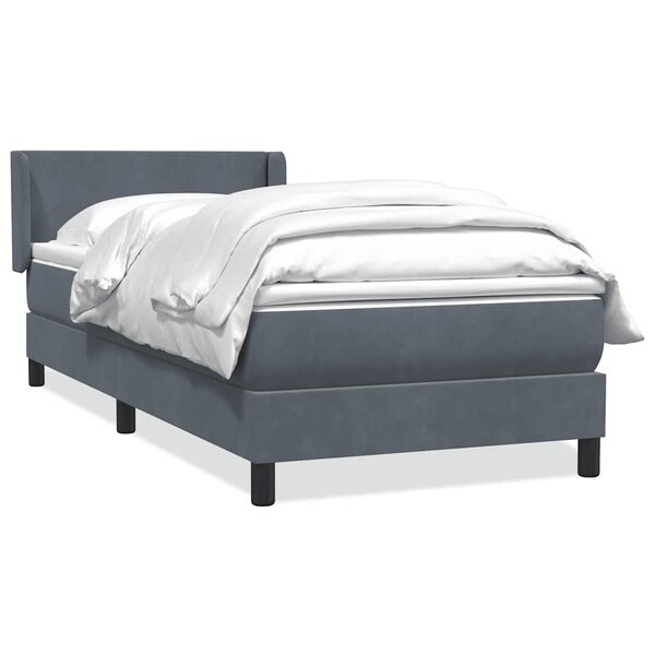 vidaXL Sommier à lattes de lit et matelas gris foncé 80x210 cm velours