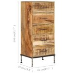 vidaXL Coffre à tiroirs 45x35x106 cm Bois de manguier massif