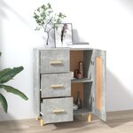 vidaXL Buffet Gris béton 69 5x34x90 cm Bois d'ingénierie