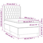 vidaXL Sommier à lattes de lit avec matelas Bleu 90x200 cm Tissu