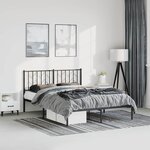 vidaXL Cadre de lit métal sans matelas avec tête de lit noir 193x203cm