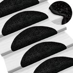vidaXL Tapis d'escalier 10 pièces 56 x 17 x 3 cm Noir Demi-rond