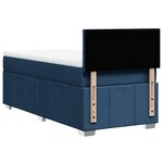 vidaXL Sommier à lattes de lit avec matelas Bleu 90x200 cm Tissu