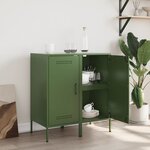 vidaXL Buffets 2 Pièces vert olive 36x39x79 cm acier