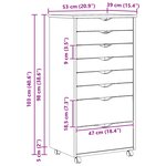 vidaXL Cabinet Roulant avec Tiroirs avec roue MOSS Vernis transparent