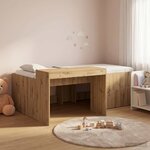 vidaXL Lit haut pour enfants avec bureau Chêne artisanal 75 x 190 cm