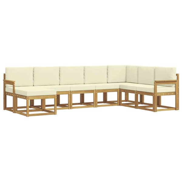 vidaXL Ensemble de canapés d'extérieur 8 pc Blanc et crème