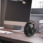 Perel ventilateur à usb portable noir et marron