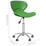 vidaXL Chaises pivotantes à manger lot de 4 vert similicuir