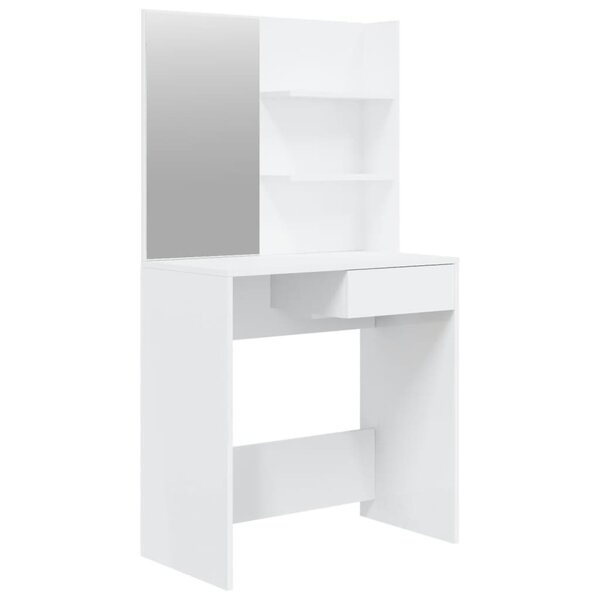 vidaXL Coiffeuse avec miroir Blanc brillant 74 5x40x141 cm
