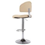vidaXL Tabouret de bar Crème Similicuir