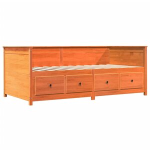 vidaXL Lit de jour cire marron 100x200 cm bois de pin massif
