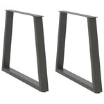 vidaXL Pieds de table à manger en forme de V  2 pièces  anthracite  80 x (72-73 3) cm  acier
