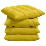 vidaXL Coussins de siège 2 Pièces Jaune clair 40 x 40 x 6 cm tissu