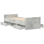 vidaXL Cadre de lit sans matelas gris béton 75x190 cm