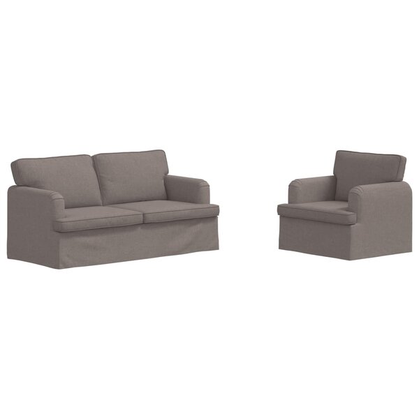 vidaXL Ensemble de Canapés 2 pc Taupe tissu