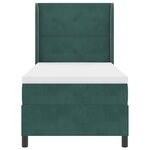 Lit à ressort vidaXL avec matelas vert foncé 90x200 cm en velours
